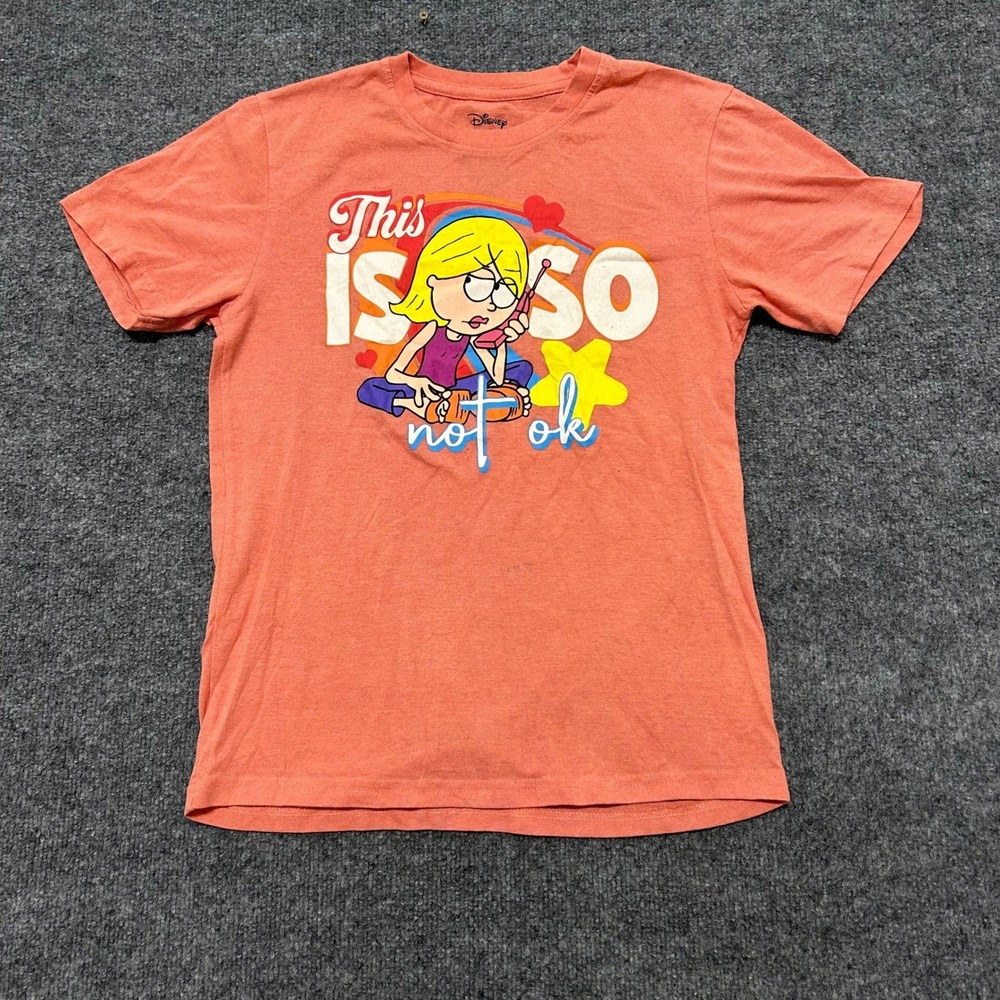 Disney T-Shirt Womens Small Orange Lizzie McGuire Graphic This Is So Not Ok Tee